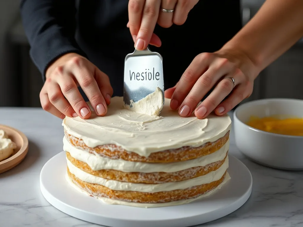 Frosting a cake