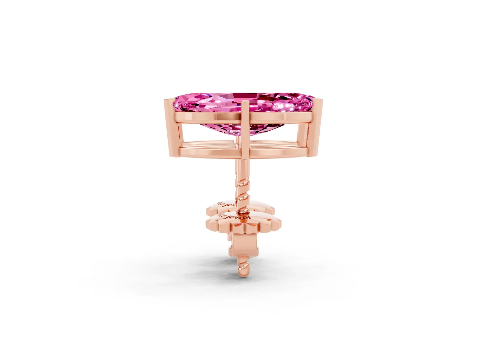 Marquise Cut Pink Sapphire Stud Earrings Rose gold