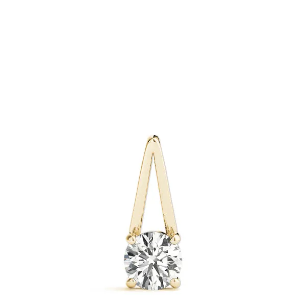Round Solitaire Diamond V-Bale Pendant Yellow gold