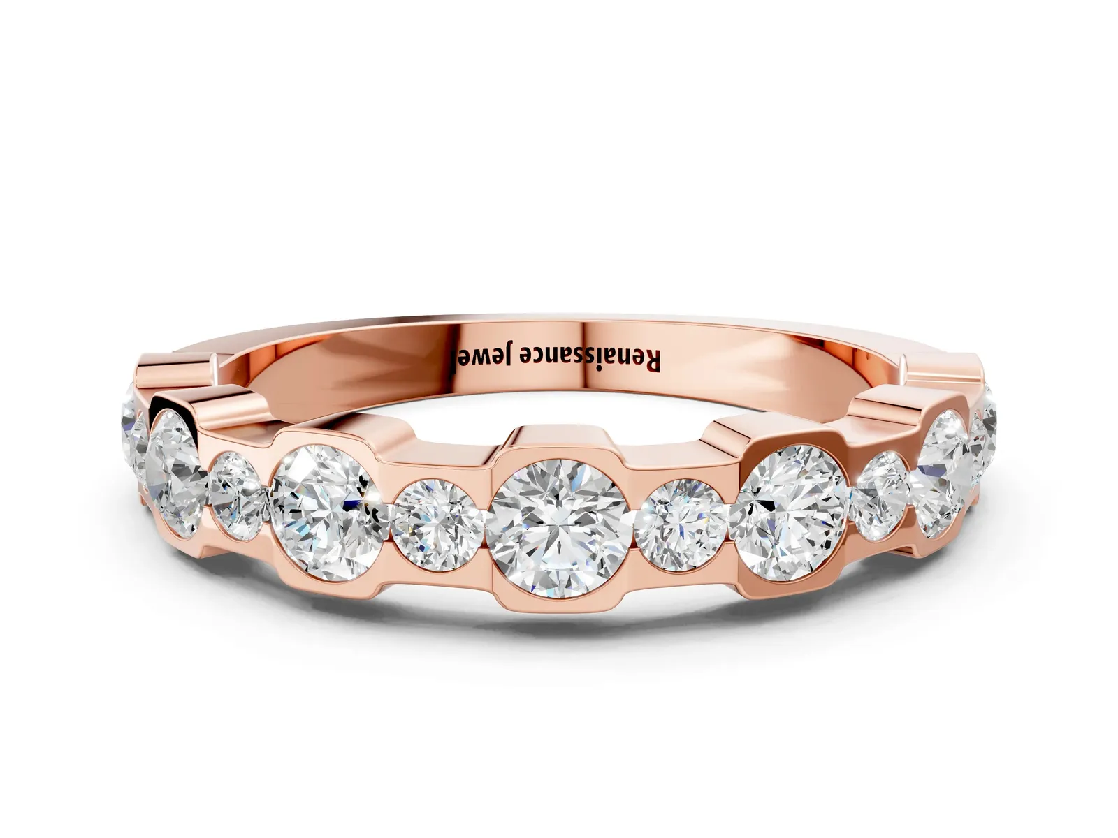 Round Diamond Promise Ring with Round Diamond Accents Rose gold