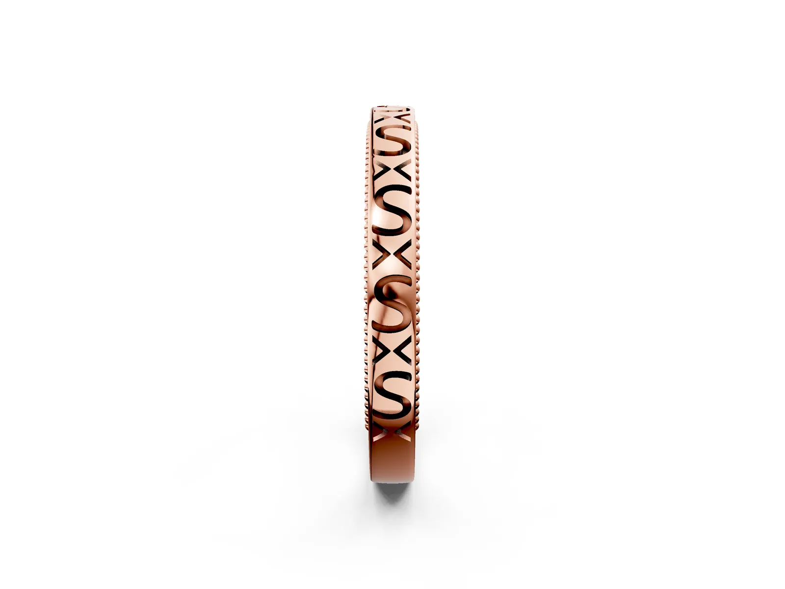 Vintage Engraved Milgrain Band Rose gold