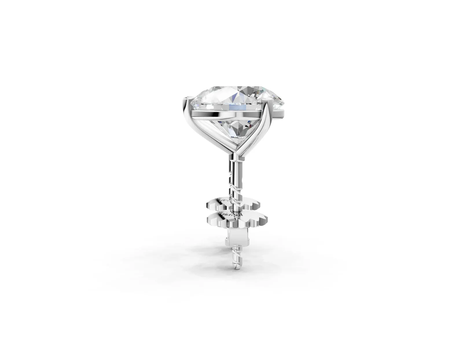 Round Brilliant Diamond Martini Stud Earrings White gold