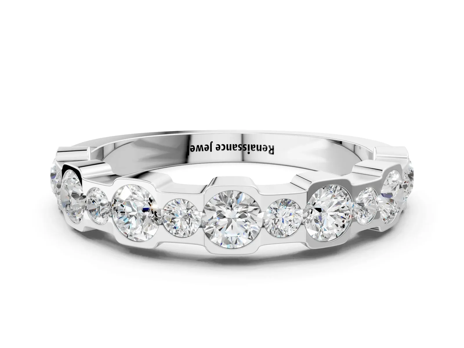 Round Diamond Promise Ring with Round Diamond Accents Platinum