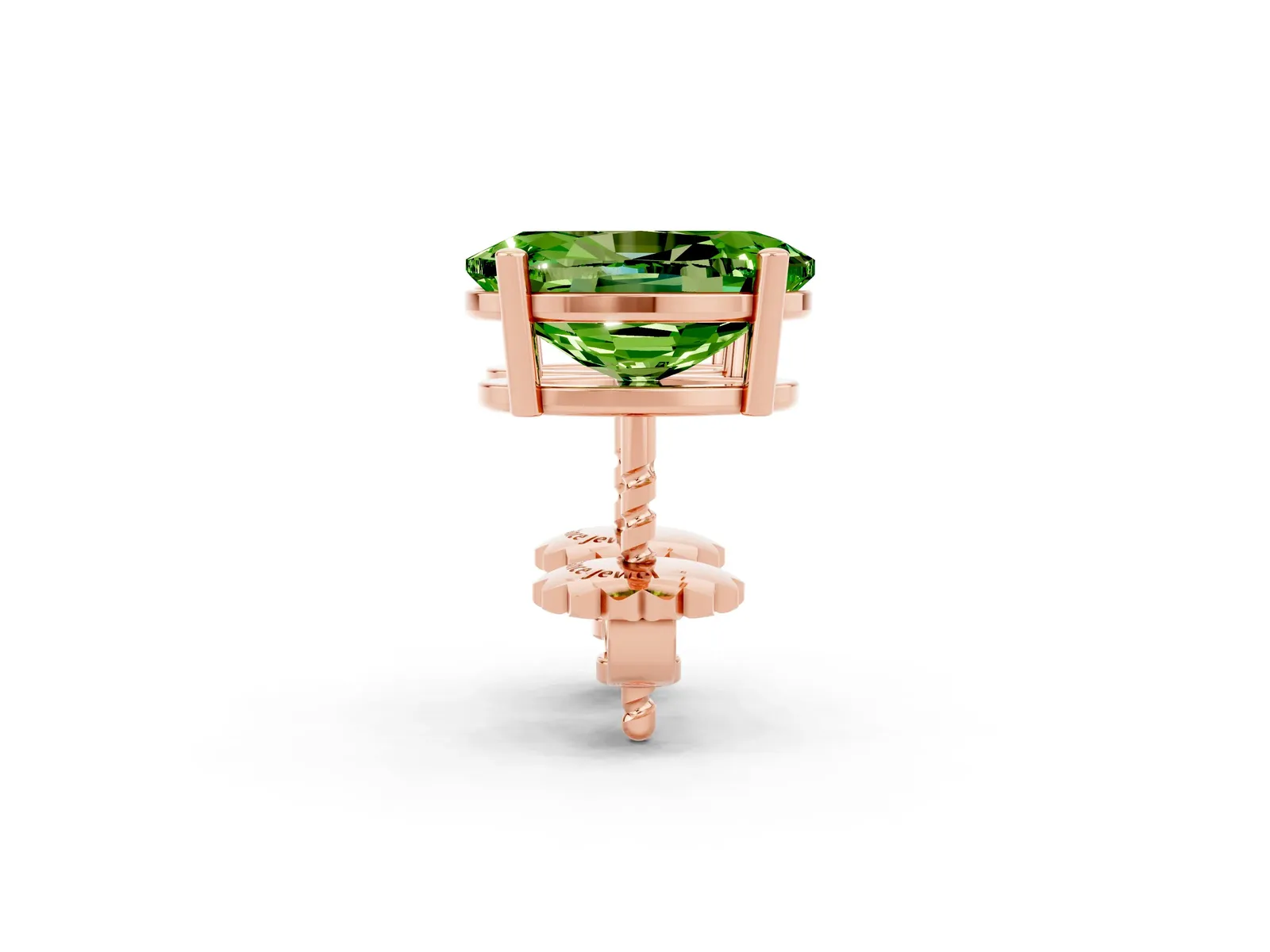 Oval Cut Peridot Stud Earrings Rose gold