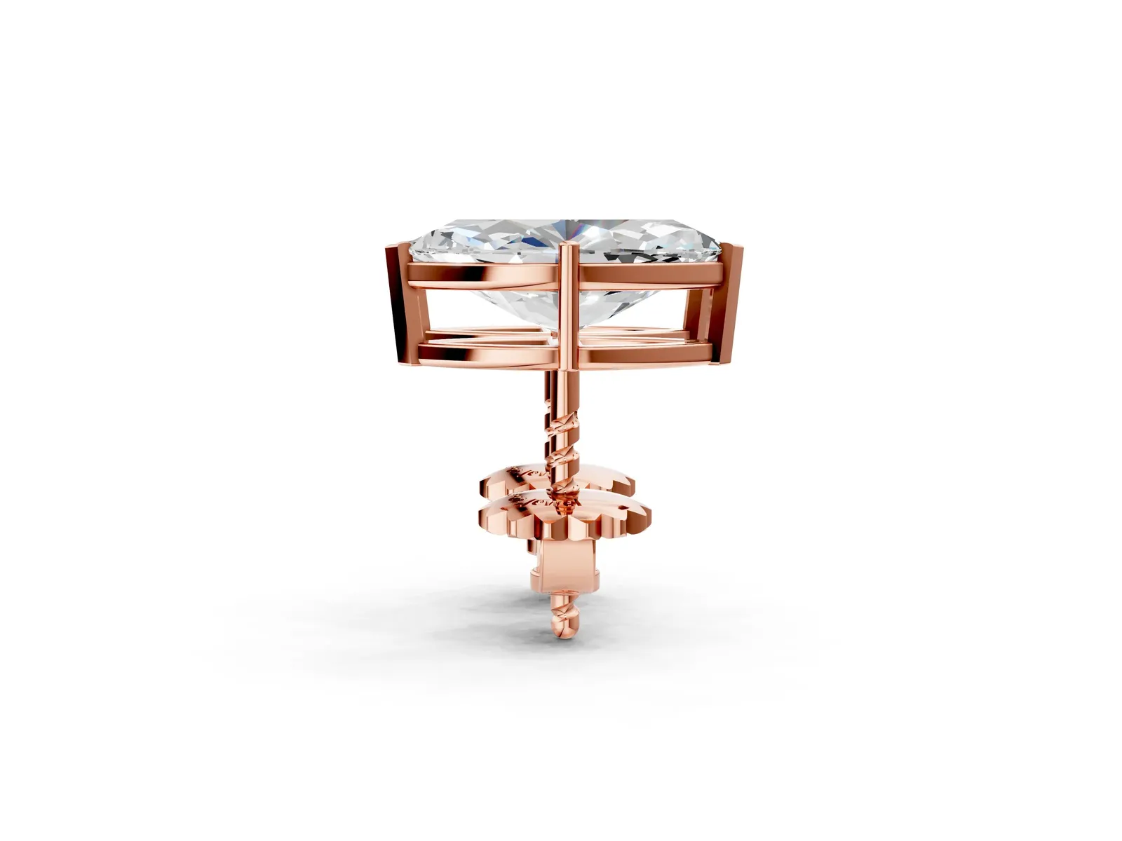 Marquise Cut Diamond Stud Earrings Rose gold