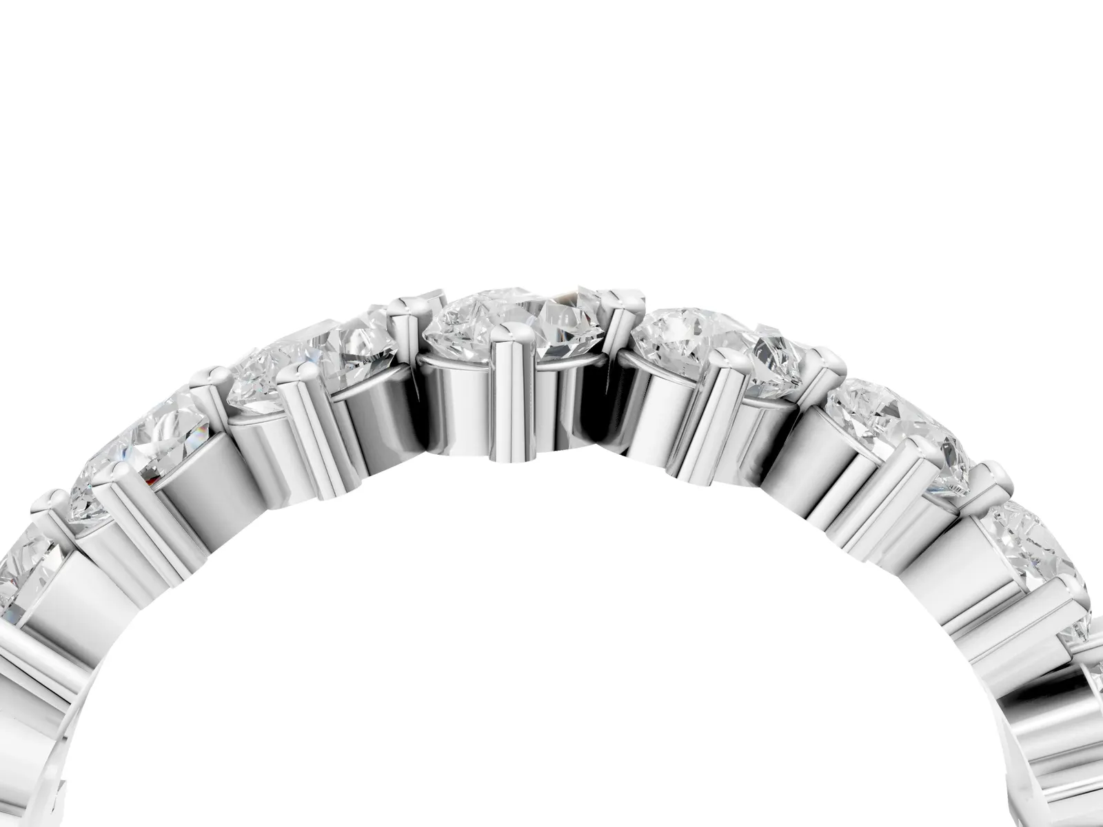 Pear Diamond Full Eternity Band with Shared Prong Setting Silver