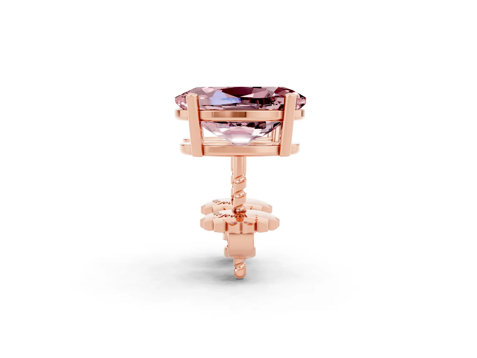 Oval Cut Morganite Stud Earrings Rose gold
