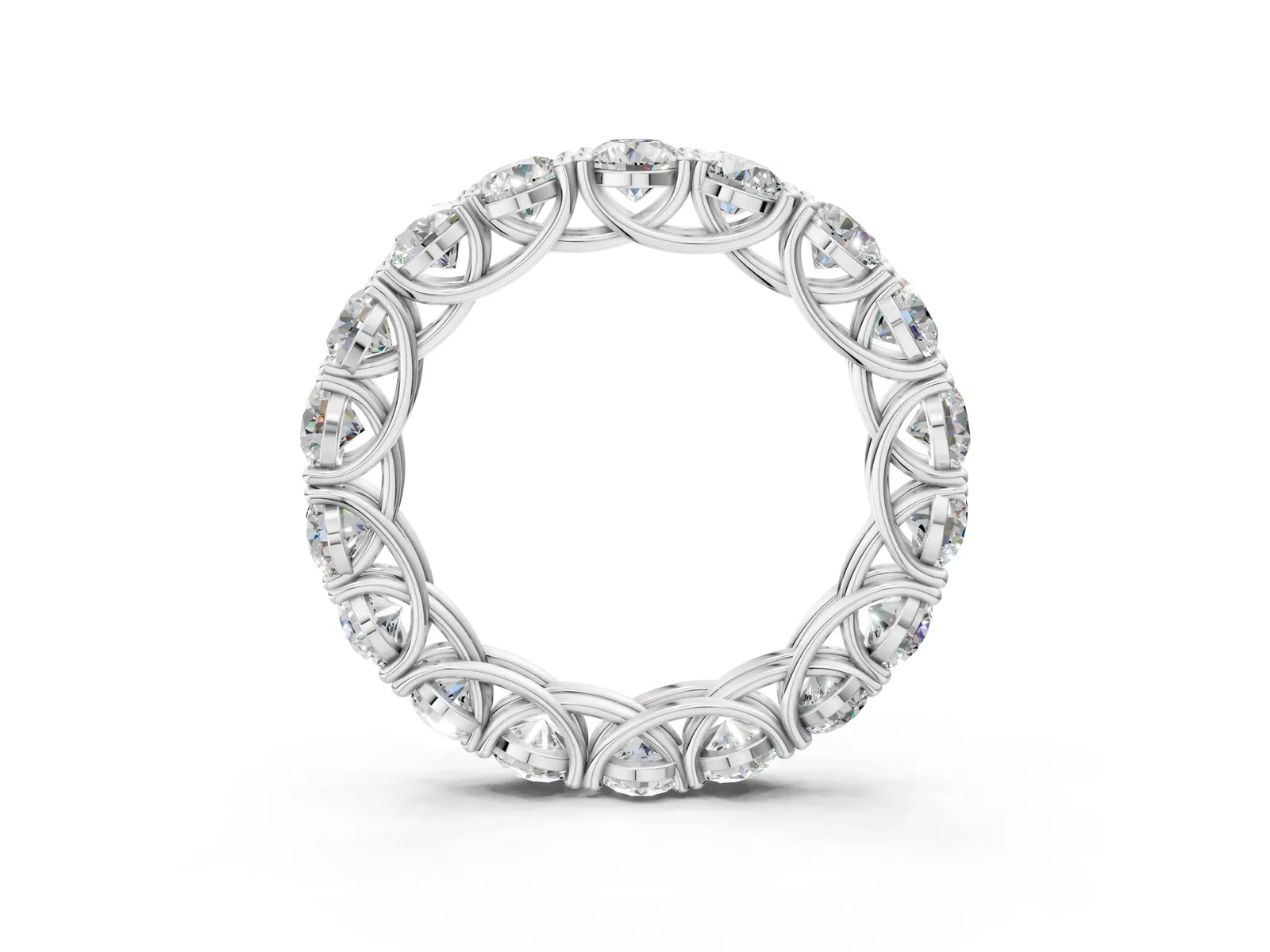 Round Diamond Woven Full Eternity Band Platinum