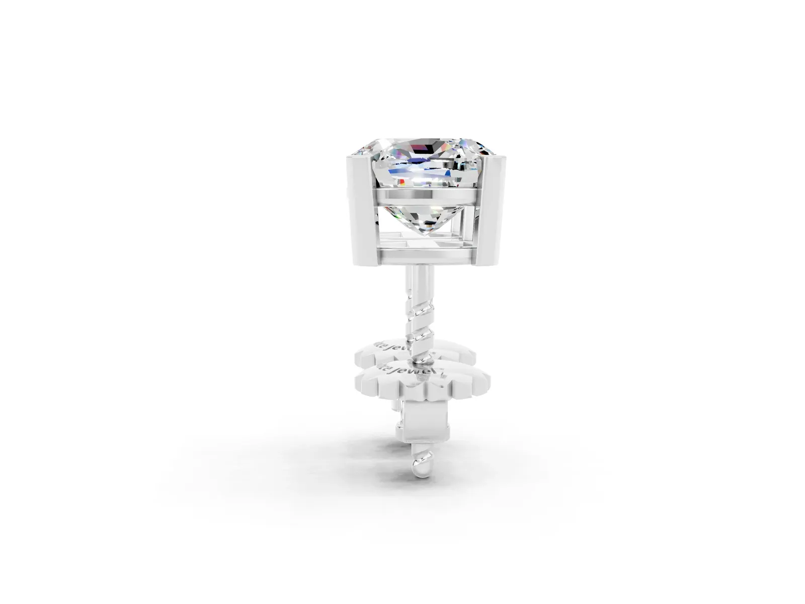 Cushion Cut Moissanite Stud Earrings Platinum