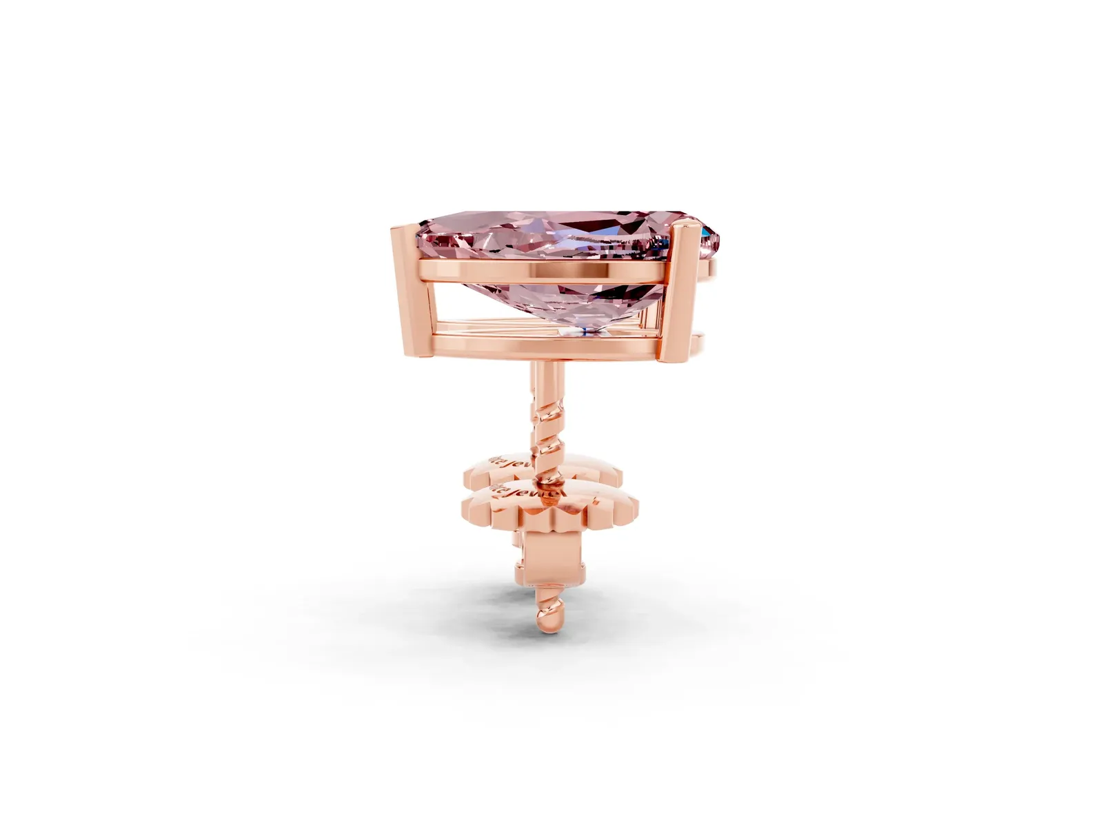 Pear Cut Morganite Stud Earrings Rose gold