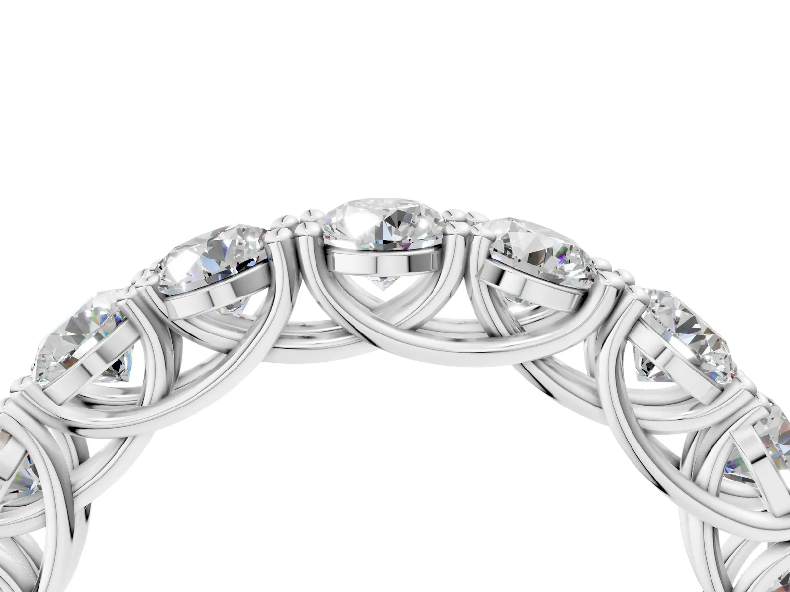Round Diamond Woven Full Eternity Band Platinum